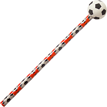 Pure Style Wood Pencil With Eraser Topper, #2 Lead, Soccer