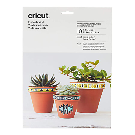 Explore Printable Vinyl, 8.5 x 11, White, 10/Pack