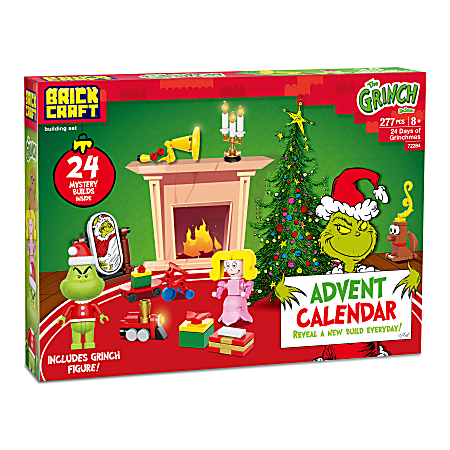 Brickcraft Grinch Advent Calendar Holiday Building Set, Multicolor, Set Of 277 Pieces