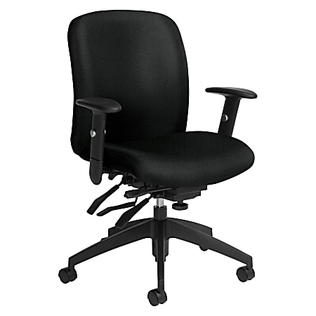 Global® Truform Multi-Tilter Chair, Mid-Back, Black Coal/Black,
