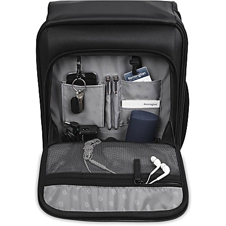 Kensington SecureTrek 17 Lockable Laptop Overnight Roller K98620WW SecureTrek Lock Base Anti Puncture Zipper Telescoping Handle 840D Poly Twill Office Depot