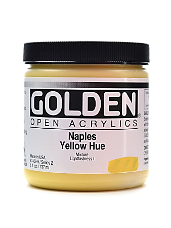 Golden OPEN Acrylic Paint, 8 Oz Jar, Naples Yellow Hue