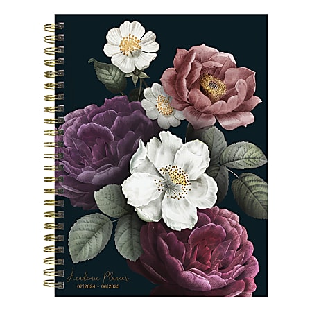 2024-2025 TF Publishing Medium Weekly/Monthly Planner, Peony, 8” x 6-1/2”, July To June