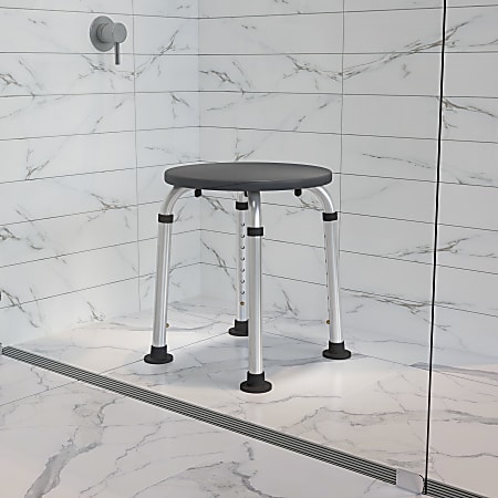 Flash Furniture HERCULES Series Adjustable Shower Stool, Gray