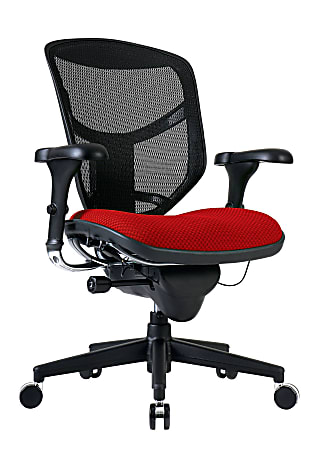 WorkPro® Quantum 9000 Series Ergonomic Mesh/Premium Fabric Mid-Back Chair, Black/Cherry