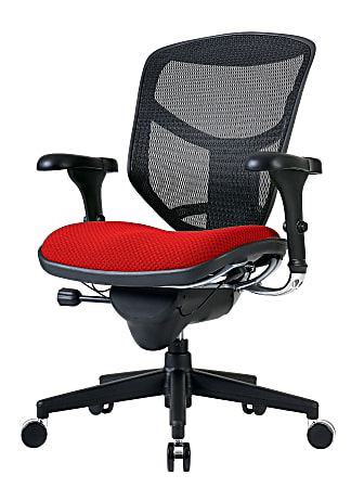 WorkPro Quantum 9000 Series Ergonomic Mesh Premium Fabric Mid Back Chair Black Cherry BIFMA Compliant
