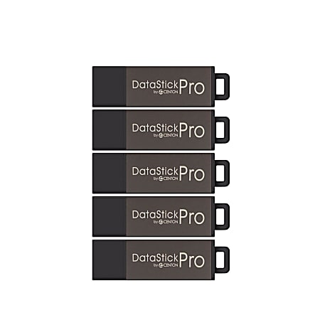 Centon DataStick Pro USB Flash Drives, USB 2.0, 32GB, Gray, Pack Of 5, S1-U2P5-32-5B