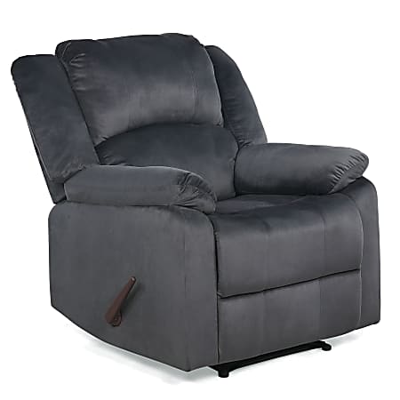 Lifestyle Solutions Relax A Lounger Piers Microfiber Manual Recliner, Slate Gray