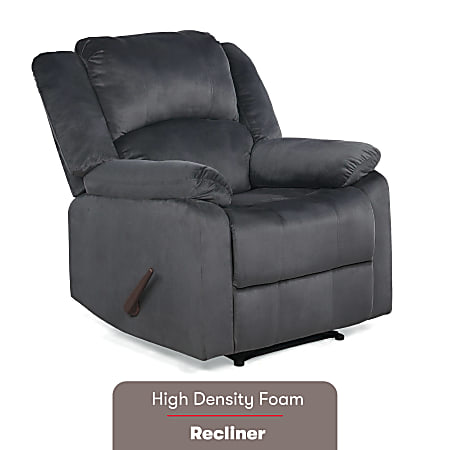 Lifestyle Solutions Relax A Lounger Piers Microfiber Manual Recliner Slate  Gray - Office Depot