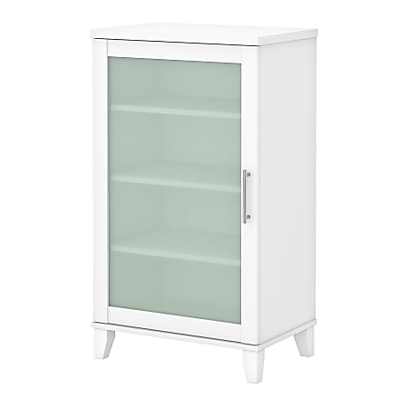 Bush Furniture Somerset 24"W Media Accent Cabinet, White, Standard Delivery