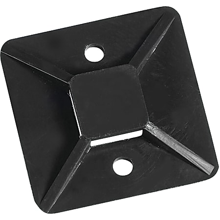 Office Depot® Brand Cable Tie Mounts, 1.5" x 1.5", Black, Case Of 100
