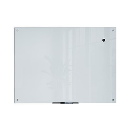 U Brands® Frameless Magnetic Dry-Erase Board, Glass, 48" x 36", Frosted White (Actual Size 47" x 35")