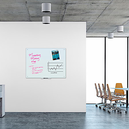 Magnetic Glass Whiteboard Dry Erase Board, 47X35 Large Black Glass
