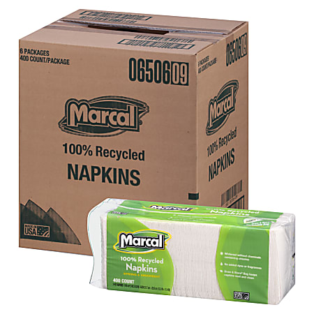 Marcal® 1-Ply Luncheon Napkins, 12-1/2"H x 11-1/4"W,