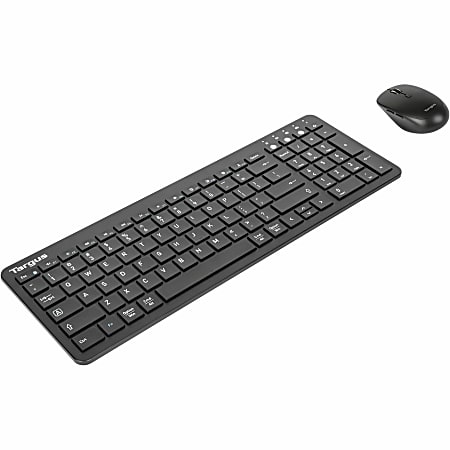 Targus Midsize Bluetooth Keyboard And Midsize Comfort Antimicrobial Mouse Bundle, Black, AKM619AMUS