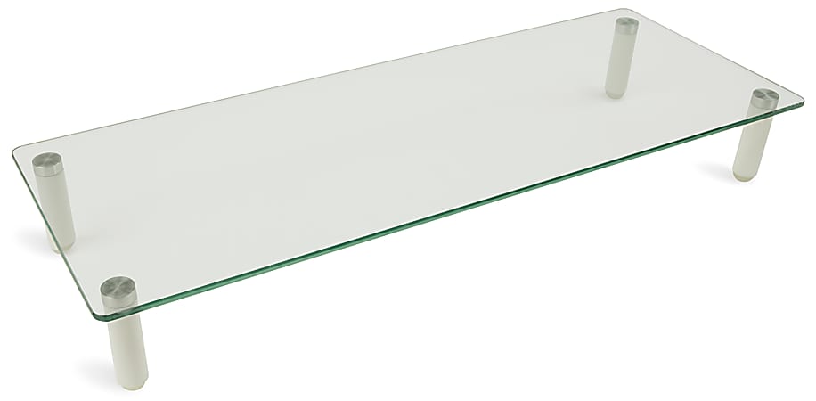 Mount-It MI-7263 Glass Monitor Desk Riser, 3-1/4”H x 22”W x 22”D, Clear