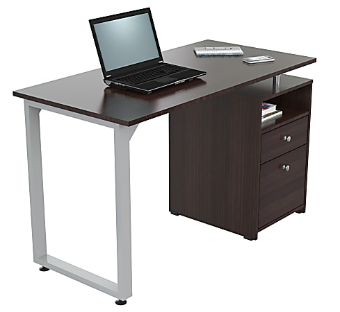 Inval Writing Desk, 2 Drawers, 30"H x 47"W x 22"D, Espresso