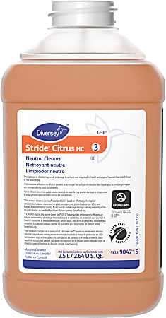 Diversey™ Stride® Citrus HC Neutral Cleaner, Citrus Scent,