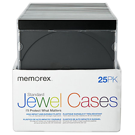 Memorex® Standard Jewel Cases, Black, Pack Of 25