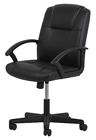 OFM Essentials Ergonomic Bonded Leather Mid Back Chair With Arms