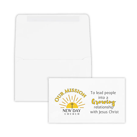 Custom #6-3/4 Remittance/Offering And Donation Envelopes, Full Color Front And Outside Flap, 3-5/8" x 6-1/2",  24 LB White Wove, Box Of 500