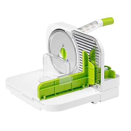 Starfrit&reg; Deli Slicer with 6.5-In. Stainless Steel Blade, Green/White, 098603-002-NEW1