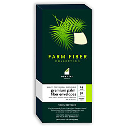 New Leaf® Premium Palm Paper 100% Recycled Envelopes, #10 Size, 24 Lb, Natural Color, Pack Of 50
