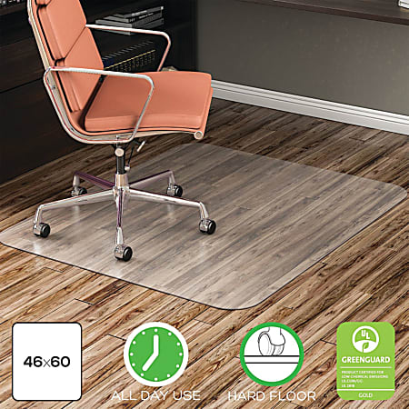 Deflecto EconoMat Chair Mat Hard Floor Hardwood Floor Vinyl Floor Tile Floor 60 Length x 46 Width Rectangular textured Clear Office Depot