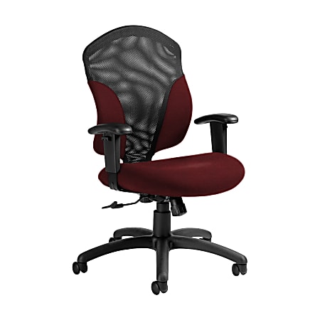 Global® Tye Mesh Tilter Chair, Mid-Back, 41"H x 25"W x 26"D, Red Rose/Black