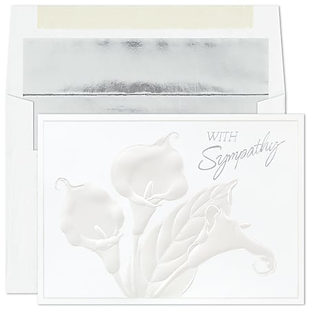 Custom Embellished Sympathy Greeting Cards With Blank Foil-Lined
