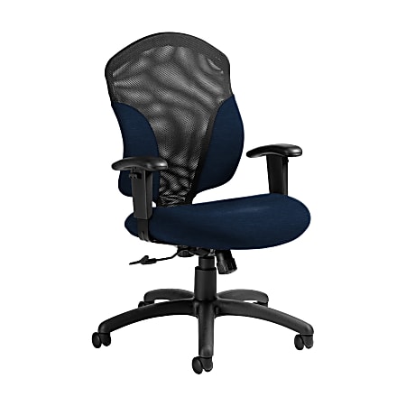 Global® Tye Mesh Tilter Chair, Mid-Back, 41"H x 25"W x 26"D, Blue Bayou/Black