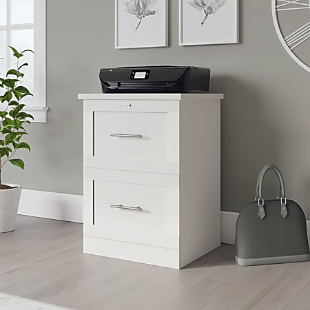 Realspace 17 D Vertical 2 Drawer File Cabinet White Office Depot