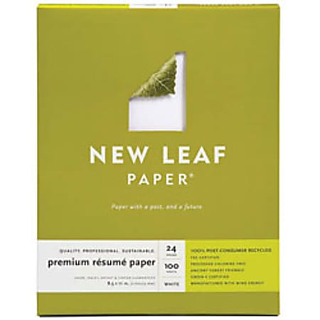 New Leaf Paper 100% Recycled Printer Paper, 20 lb Harmony Multipurpose Copy  Paper, 8 Reams (500 Sheets/Ream), HP ColorLok Certified, Made in USA