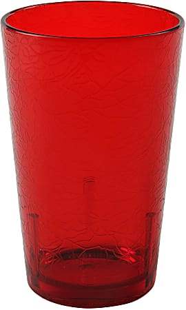 Cambro Del Mar Styrene Tumblers, 8 Oz, Ruby Red, Pack Of 36 Tumblers