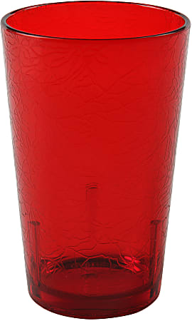 Cambro Del Mar Styrene Tumblers, 8 Oz, Ruby Red, Pack Of 36 Tumblers