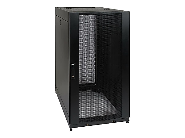 Tripp Lite 25U Rack Enclosure Server Cabinet Shock Pallet w/ Doors & Sides - Rack cabinet - black - 25U - 19" - with 1,250 lb. capacity shock pallet
