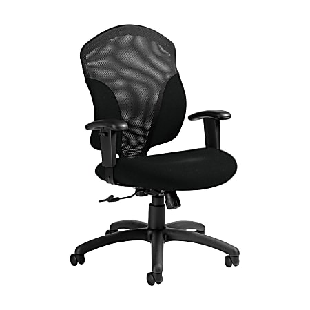 Global® Tye Mesh Tilter Chair, Mid-Back, 41"H x 25"W x 26"D, Black Coal/Black