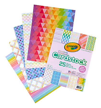 Crayola® Bright Pop Cardstock, 9” x 12”, Pastel, Pack Of 25 Pieces