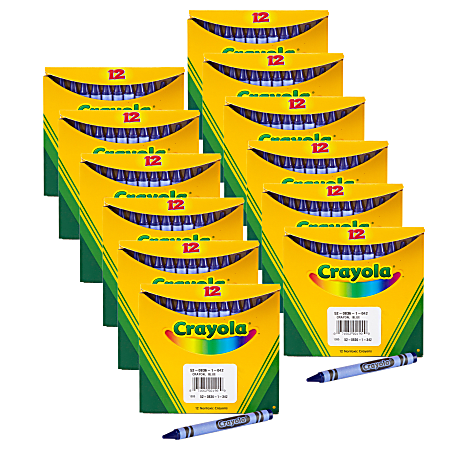 Crayola Bulk Crayons, Regular Size, Blue, 12 Per Box, Set Of 12 Boxes
