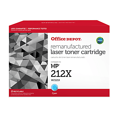 Office Depot Brand® Remanufactured High-Yield Cyan Toner Cartridge Replacement For HP 212X, OD212XC