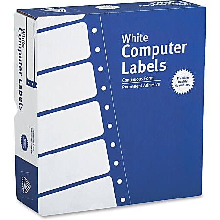 Avery® Continuous Form Computer Labels, 4031, Rectangle, 3-1/2" x 15/16", Pack Of 15,000