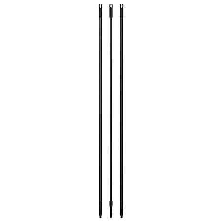 Gritt Commercial Threaded Fiberglass Broom/Squeegee Handle, 60", Black, Pack Of 3 Handles