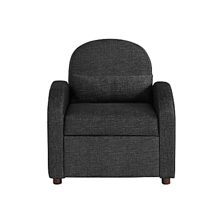 Serta Tulsa Polyester Convertible Guest Chair, Black
