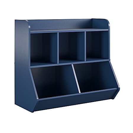 Ameriwood Home Tyler Kids 31”H 5-Cube Toy Storage Bookcase, Navy