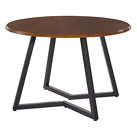 Office Star Metro Round Dining Table, 30-1/4”H x 45-1/2”W x 45-1/2”D, Oak Veneer/Black