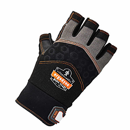 Ergodyne ProFlex 900 Half-Finger Impact Gloves, Medium, Black