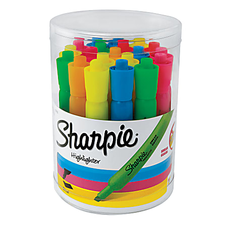 Sharpie® Tank Highlighters, Chisel Tip, Assorted Fluorescent, 20 Count