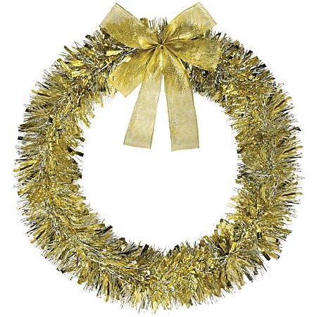 Amscan Christmas 3-Piece Tinsel Wreath, 16", Silver/Gold