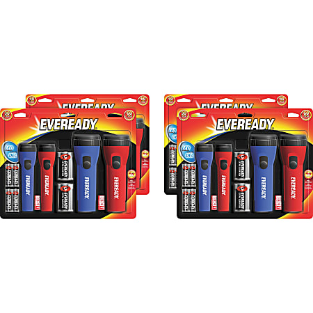 Energizer LED Flashlight Combo Pack - LED - Bulb - 25 lm LumenD - Battery - Red, Blue