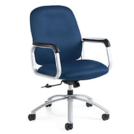 Global® Max™ Mid-Back Chair, 37"H x 25 1/2"W x 18 1/2"D, Blue/Tungsten